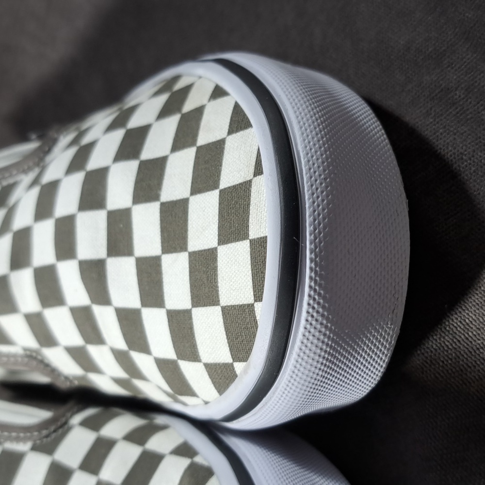 Vans Checkerboard Slip-On Sneakers in White and Gray - Picture 5 of 16